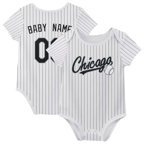 KREDE Baby Clothes Unisex Bodysuit Personalized Custom Baby Name Number Gifts for Boy Girl