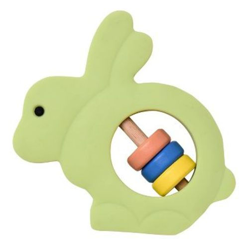 Magic Years 3.5" Bunny Wood And Silicone Teether