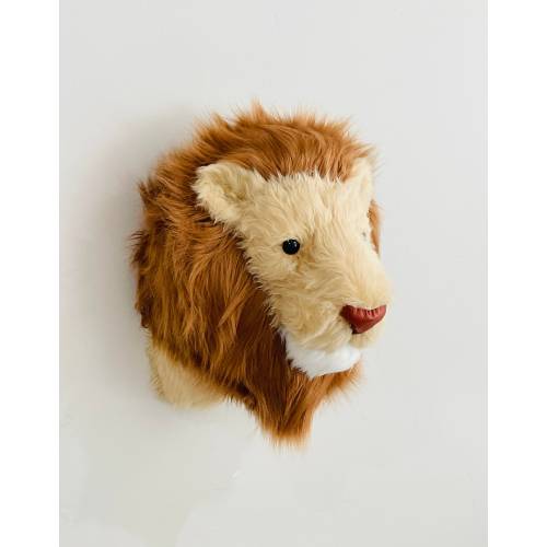 Lion Head Mount - Faux Taxidermy Safari Nursery Decor Wall Hanging - by JoJo's Bootique