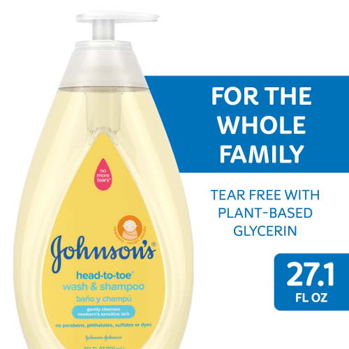 Johnson's Head-To-Toe Tear Free Infant Baby Bath Body Wash Soap and Shampoo, 27.1 oz