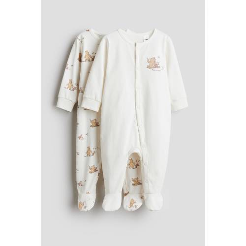 2-PACK PAJAMA JUMPSUITS WITH COVERED FEET