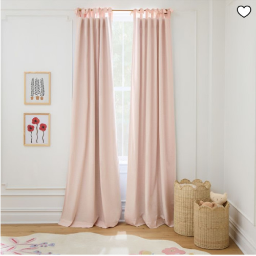 Kids Cotton Tie-Top Blackout Curtain
