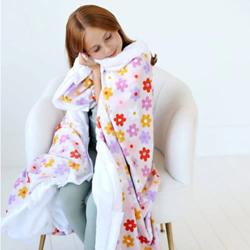 Flower Power Plush Blanket | Minky Couture