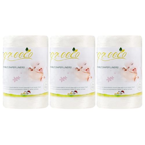 wegreeco Cloth Diaper Liners - Unscented Diaper Liners, Fragance Free Cloth Diaper Liners - 100 Sheets Per Roll (3 Roll)
