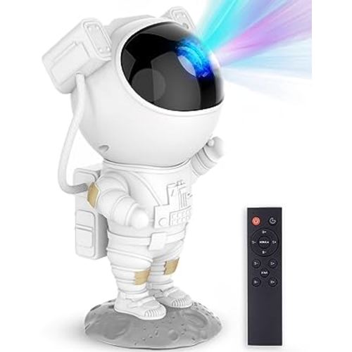 [A Gift Choice] Astronaut Space Buddy Star Projector - Galaxy Projector Night Light with Remote, 360°Adjustable and Timer, Kids Galaxy Starry Nebula Projection Lamp for Bedroom, Game Room