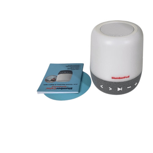 SlumberPod SlumberCalm 2 in 1 Sound Machine & Night Light, White/Gray