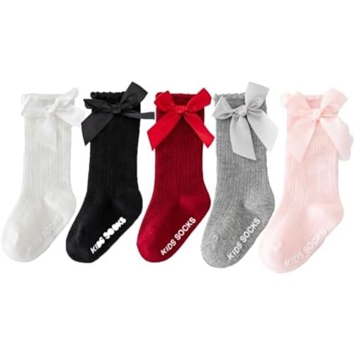 Baby Over-The-Knee Socks Mid-Tube Long Socks Newborn Bowknot Non-Slip Bottom Socks Suitable For Infants And Toddler