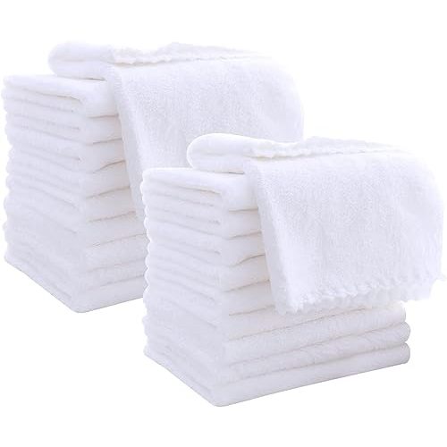 20 Pack Large Burp Cloths for Baby - 20" by 10" Ultra Absorbent Burping Cloth, Hand Washcloths, Newborn Towel - Milk Spit Up Rags - Burpy Cloths for Unisex, Boy, Girl - Burp Cloths Set(White)