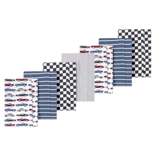 Luvable Friends Hudson Baby Flannel Burp Cloths 7pk, Classic Cars