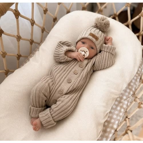 Little B's Chunky Rib Baby Jumpsuit - Oak