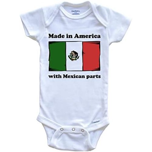 Really Awesome Shirts Made In America With Mexican Parts Funny Mexico Flag One Piece Baby Bodysuit