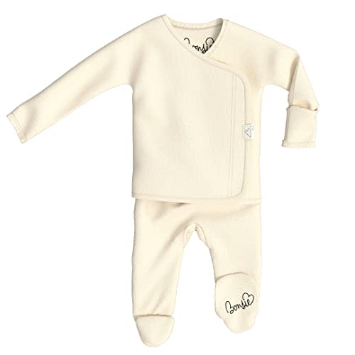 Bonsie Skin to Skin Babywear Footed Bodysuit - Tan Baby Footed One Piece - Oat