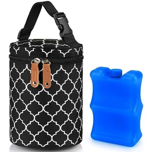 Accmor Breastmilk Cooler Bag with Ice Pack, Insulated Baby Bottle Cooler Tote Bags for Nursing Mom Daycare