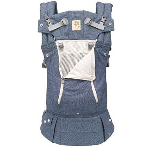 LÍLLÉbaby Complete All Seasons Ergonomic 6-in-1 Baby Carrier Newborn to Toddler - with Lumbar Support - for Children 7-45 Pounds - 360 Degree Baby Wearing - Inward & Outward Facing - Chambray