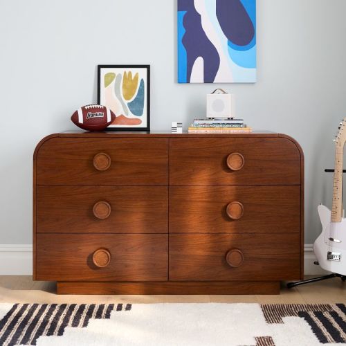 Statement Knob 6-Drawer Dresser (56")