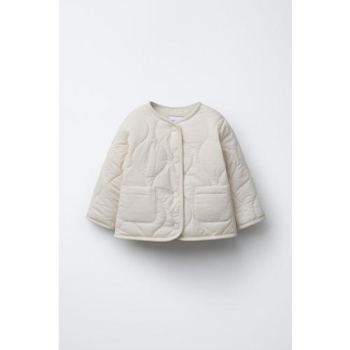 FLEECE LINED QUILTED JACKET - Ecru | ZARA United States