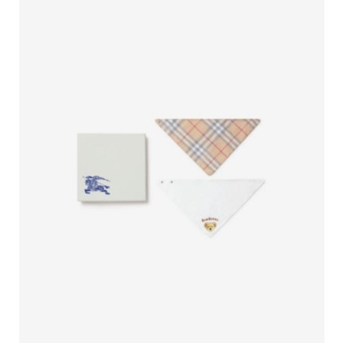 Cotton Two-piece Bib Set in White - Children | Burberry® Official