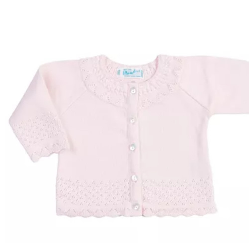 Girls' Pointelle Ruffle Knit Cardigan - Baby