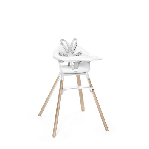 Stokke Clikk High Chair, White - All-in-One High Chair with Tray + Harness - Light, Durable & Travel Friendly - Ergonomic with Adjustable Features - Best for 6-36 Months or Up to 33 lbs
