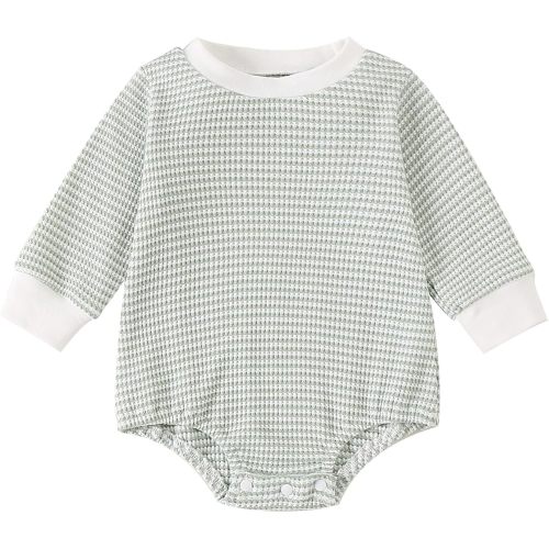 Baby Bubble Fall Romper Unisex Infant Boy Girl Clothes Outfit Newborn Spring Winter Waffle Cotton Long Sleeve Bodysuit