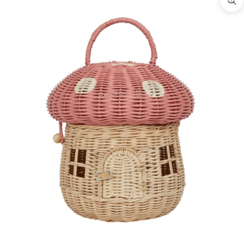 Rattan Mushroom Basket - Musk