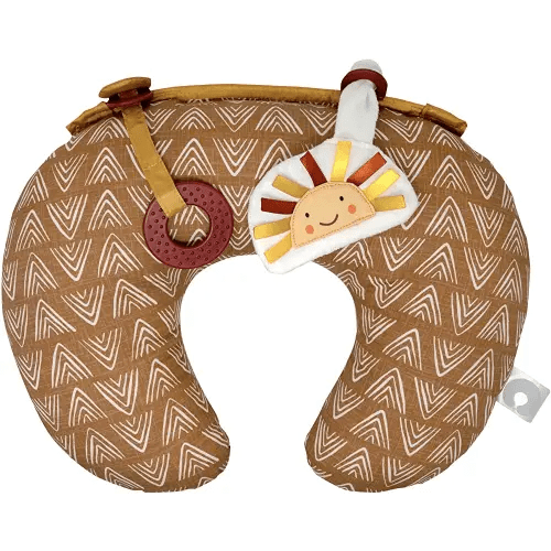 Boppy Tummy Time Prop, Golden Sun with Arrows with Two Removable Toys, A Smaller Size for Comfortable Tummy Time, Attached Toys Encourage Neck and Shoulder Strength Building