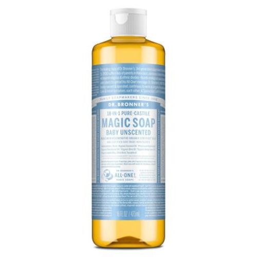 Dr. Bronner's Magic Pure Castile Liquid Soap - Baby Unscented - 16 Fl Oz
