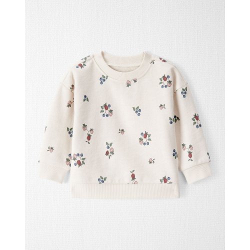 Baby Girl Organic Cotton French Terry Sweatshirt in Berry Blossom Print - Little Planet | Carter's