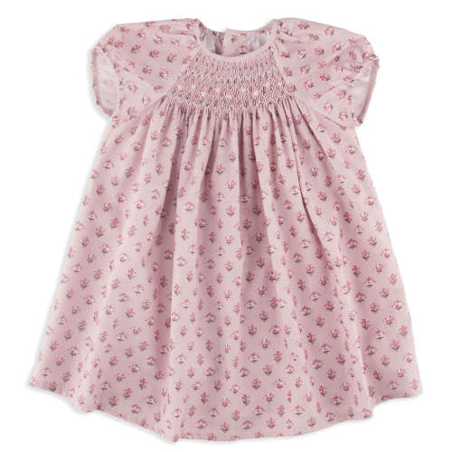 Beatrice Pink Floral Smocked Dress & Bloomer Set