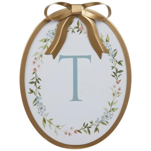 Gold Bow & Floral Letter Wood Wall Decor