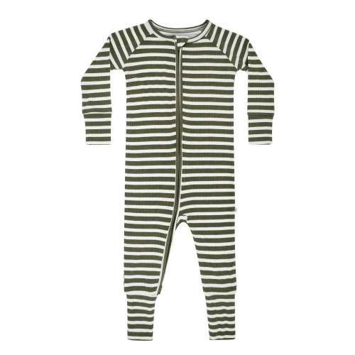 Pine Green Big Stripe Zip Romper
– Brave Little Ones