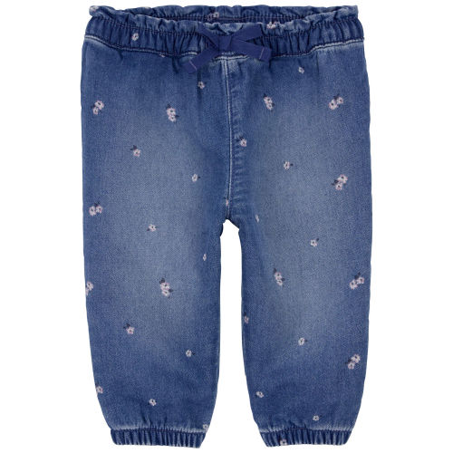 Baby Floral Print Knit-Like Denim Joggers - OshKosh | Carter's