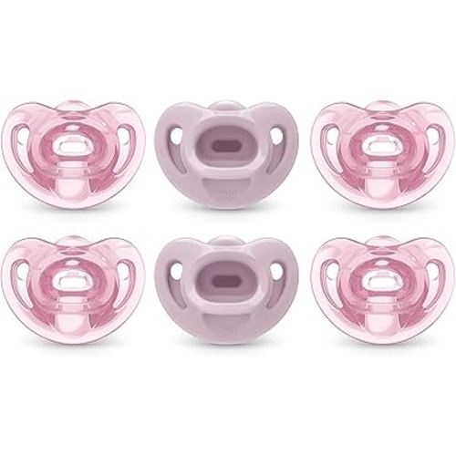 NUK Comfy Pacifiers, 0-6 Months, 6 Count (Pack of 1)
