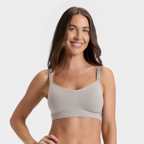 Women's Nursing Lightly Lined Seamless Bralette - Auden™ Heathered Gray XS