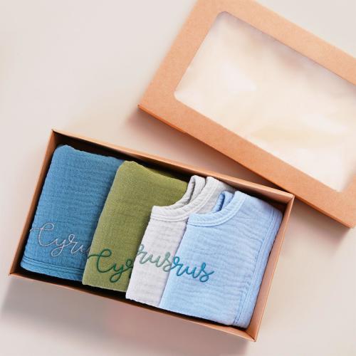 Burp Cloth and Baby Bib Set of 4, New Mom Gift, Baby Shower Gift, Baby Gift, Embroidered Newborn Gift, Baby Boy, Girl Bib with Name