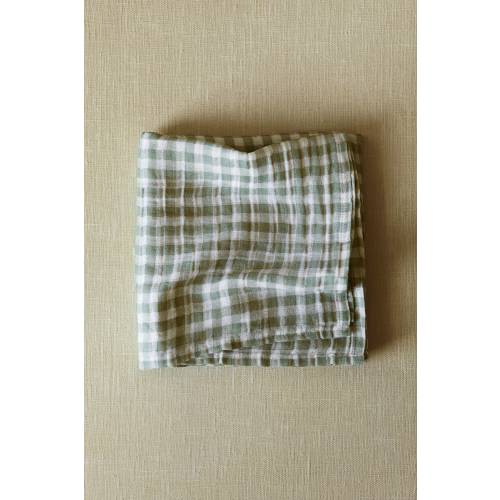 CHECKED COTTON MUSLIN COMFORT BLANKET
