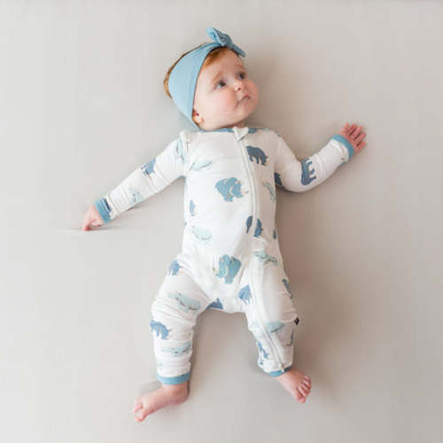 Zippered Romper in Rhino (3-6 Months or Bigger!)