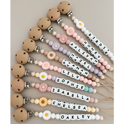 Personalised Daisy Dummy Chain | Pacifier Chain | Dummy Holder | Personalised Pacifier Chain