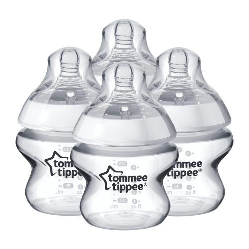 Tommee Tippee Closer to Nature Baby Bottle | Breast-Like Nipple with Anti-Colic Valve, BPA-free  5-ounce, 4 Count