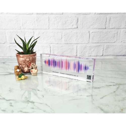 Soundwave Art, Music Plaque, Sound Wave Art, Voice Recording Gift, Song Plaque Custom, with QR code