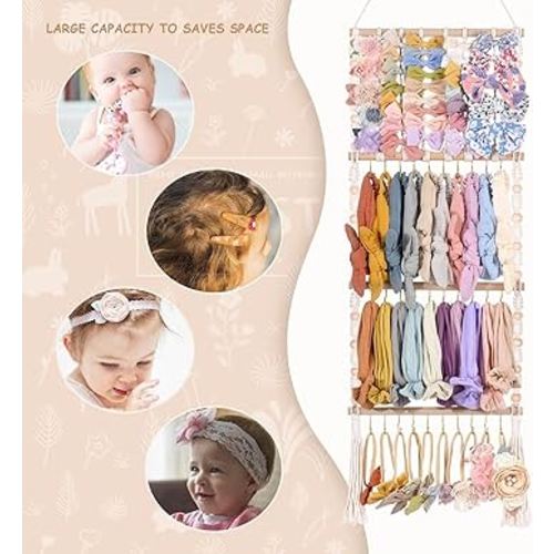 Amazon.com: VISATOR Headband Holder Bows Organizer For Girls Holder Baby Headband Hair Accessories Organizer For Baby Bow Hanger Storage For Girls Hair Bows For Toddler Room Wall Decor (W1) : Baby