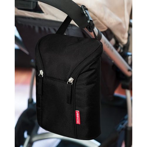 Skip Hop Baby Breastmilk Cooler Insulated Bottle Bag, Grab & Go, Chevron - Black
