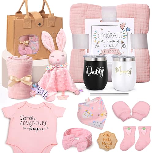 Oazoxro New Mom Gifts for Women, Pregnancy Gift for New Parents Gender Reveal Gifts with Mom and Dad Tumbler Set for First Time Moms