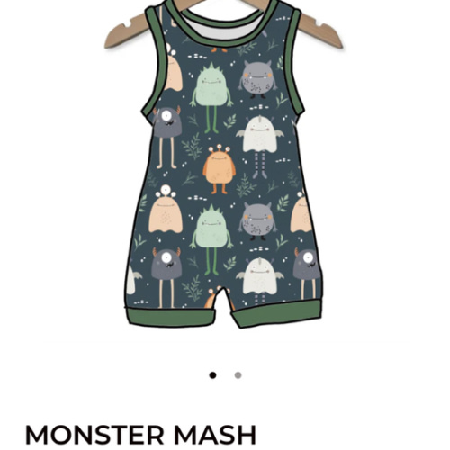 Monster Mash Sleeveless Shorty Romper (RESTOCK SIZES SHIP 6/27)