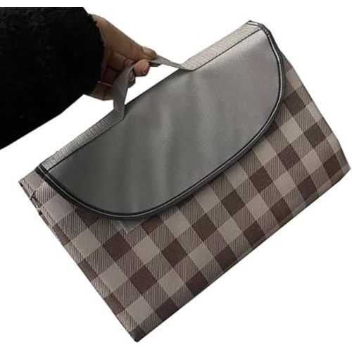 K Y KANGYUN Extra Large Picnic Blanket Outdoor Beach Blankets, Water-Resistant Foldable Sandproof Blankets Cute Picnic Mat for Beach, Camping Grass Lawn Park Mats (Brown 2, 80x80 in)