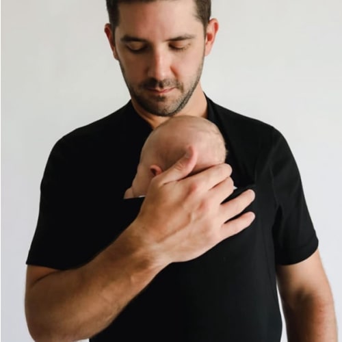 Lalabu Dad Shirt | Original Babywearing T-Shirt with Kangaroo Pouch | Baby Wrap Carrier for Newborns & Infants | Baby Wrap Carrier for Newborns | Essential for new Dads