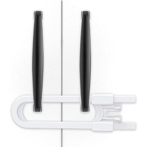 Adoric Sliding Cabinet Locks, 4-Pack U Shaped Baby Safety Locks, Childproof Cabinet Latch for Kitchen Bathroom Storage Doors, Knobs and Handles (White)