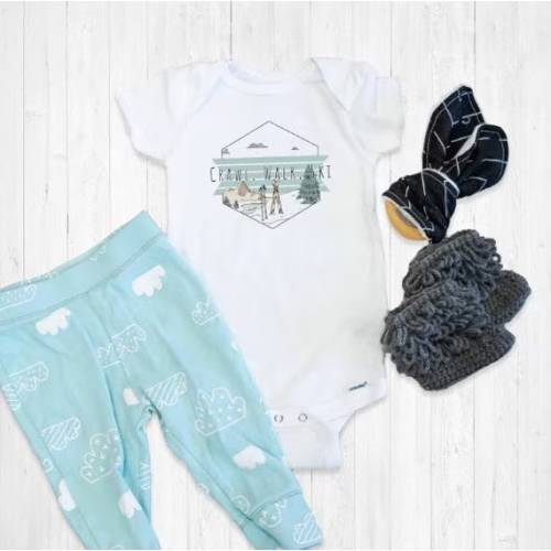 Crawl Walk Ski Onesie® Collection Ski Resort Toddler Apparel Baby Bodysuit - Etsy