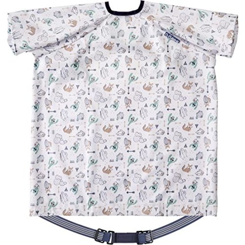 BIBaDO - Coverall Baby Feeding Bibs, Weaning Bib, Easy to Clean Baby Bibs for Eating, Adjustable High Chair Catch All - Desert Hide & Seek