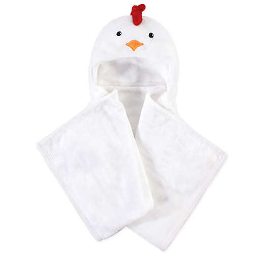 Hudson Baby® Chicken Plush Hooded Blanket in White